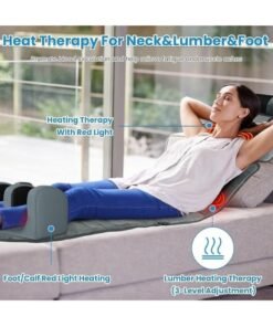 Alternative view of Foldable Electric Full Body Massager |Vibration Massage Pad for Back, Neck, Foot & Lumbar Support – Foldable Cushion Mattress with Timer & Adjustable Intensity for Home or Office Use (Light Blue, Plush)