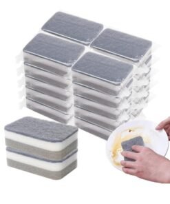Oasisgalore 40 Pack Kitchen Dishwashing Sponge Individually Wrapped Sponges，Non Scratch Dishes Scouring Pad Dishcloth
