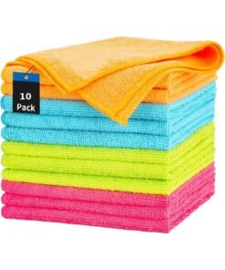 NYVIO Microfiber Cleaning Cloths |10 Pack  All-Purpose Soft & Absorbent Towels | Durable, Lint-Free, Streak-Free Rags for Kitchen, Home Appliances, Washroom, Car & Furniture Cleaning | Reusable & Quick-Dry