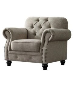 Wooden Twist Luxury Chesterfield Chenille Diamond Tufted Armchair Sofa