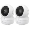 EZVIZ 3MP H6c Pro Pack Of 2 Wi-Fi Smart Home Security Camera White Baby Monitor Surveillance Camera With Motion Detection Smart Tracking Two Way Audio Night Vision Remote Control Works With Alexa, White