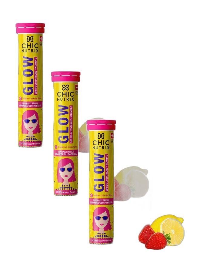 Chicnutrix Glow for Radiance & Even-toned skin - Strawberry & Lemon | Pack of 3