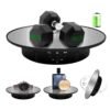 Y&D Motorized Rotating Display Stand, 7.87inch, 17.6LB Load Ultra-Quiet 360 Degree Electric Turntable Stand for Photography Products, Jewelry, Cake,3D Model (Black)