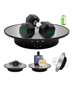 Y&D Motorized Rotating Display Stand, 7.87inch, 17.6LB Load Ultra-Quiet 360 Degree Electric Turntable Stand for Photography Products, Jewelry, Cake,3D Model (Black)