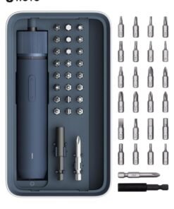 HOTO Cordless Electric Screwdriver Kit – HOTO Straight Screwdriver Set, 4N·m Torque, Adjustable 3-Stage Power, USB-C Rechargeable, LED Light, with Portable Storage Box – Blue – QWLSD011
