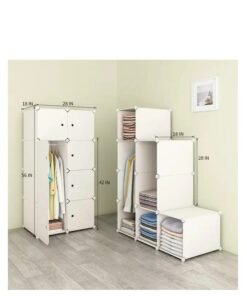 Nordic Modern 8 cube Wardrobes Home Dressing Rooms Assembly Closet for Clothes Minimalist Modern Economical Storage Clothes Wardrobe - Image 4