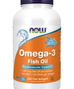 Now Foods Omega-3 1000mg, Molecularly Distilled 200 Fish Softgels 180 EPA /120 DHA
