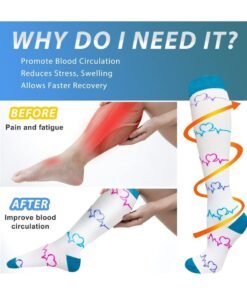 Oasisgalore 5 Pairs of Compression Socks (20-30 mmHg) for Men & Women, Size S/M, Best for Running, Nursing, Travel, Cycling - Image 3