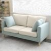 Comfynest Modernism Fabric Loveseat With Square Arm And Bolster Pillows