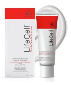 LifeCell Genuine South Beach Skincare, All In One Anti-Aging Treatment 75ml / 2.54 OZ, Reduce The Look Of Wrinkles, Fine Lines, Dark Circles And Sun Damage, Includes DMAE, Retinol, Hyaluronic Acid And Vitamin C