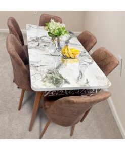 LHFHOMT 7 Seater Dining Room Sets 1 Table With 6 Chairs (160 x 80 x 70 cm) dining Table Sets