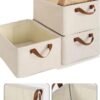 DUNISO Wardrobe organizer 3 pieces, foldable fabric wardrobe clothing storage box with sturdy handles, 35L large capacity shelf storage basket, metal frame storage box for storing clothes and toys