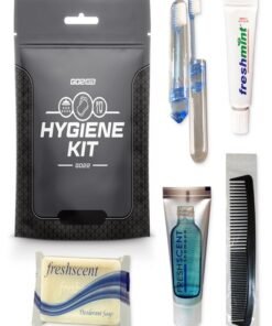 Go2Kits Travel Toiletry Kit, Hygiene Kit for Travel, Business & Charity with Reusable Toothbrush, Bath Soap & Other Essential Toiletries, 1-Pack (GO22)