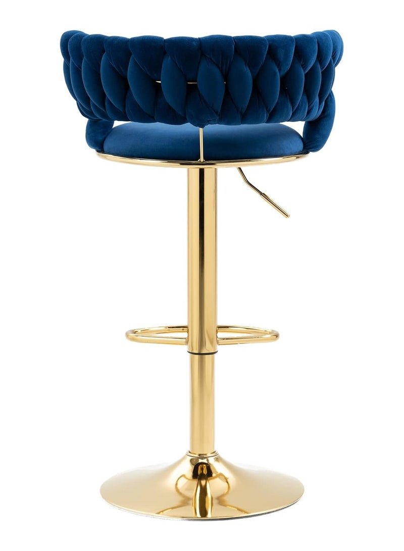 DubaiGallery Luxury bar Stool,Modern Round Adjustable Reception Chair, Gold Velvet Bar Chair, Kitchen high Dining Chair , Height Adjustable and 360° Swivel. Suitable for bar, Home, office, Cafe