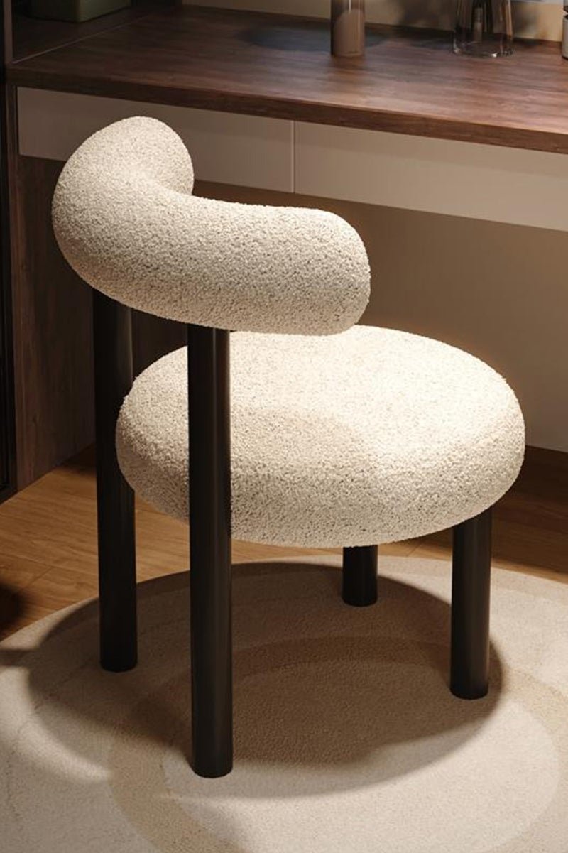 Sharpdo Modern Dressing Table and Makeup Chair for Bedroom, Lambskin Dressing Stool for Master Bedroom Living Room Chairs 42*50*72CM