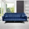 DANUBE HOME Glam Fabric Sofa Bed  Modern Design Two Seat Sofas Comfortable Living Room Furniture 185 x W 81 x H 77 cm Navy
