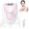 Keda Ladies Hair Removal Machine, Electric Hair Remover for Women,  Facial Epilator Shaver Trimmer Shaving Machine on Bikini, Face, Legs, Arms (Pink)
