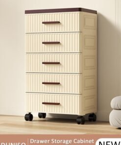 DUNISO 5-Layer  Storage Cabinet  with 360 ° Omnidirectional Wheels Handle，Storage Drawer Cart , Space Saving Dresser Storage Tower,Multifunctional Drawer Plastic Wardrobe，Storage Drawer Units   for Toys, Snacks, Books