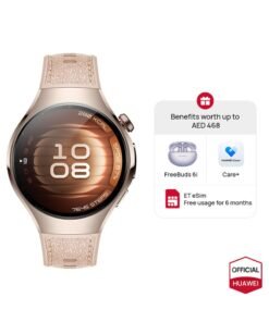 HUAWEI Watch 5 42mm Smartwatch, Multi-sensing X-TAP technology, Real-Time Fingertip Blood Oxygen, eSIM, 2-Battery Modes, Intuitive Smart Gestures, Compatible with iOS & Android+ FOC Beige
