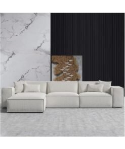 Karnak Carol Corner L Shape Luxury Sofa Set Modern Design Furniture Sectional Velvet Couch Comfortable Living Room Sofa Color (White)
