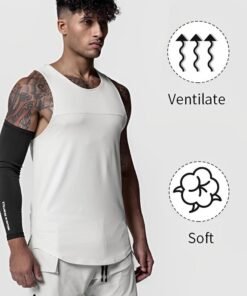 roaiss Mens Summer Quick Dry Workout Tank Top Sleeveless Sportswear Shirt Stringer Gym Clothing Bodybuilding Singlets Fitness Vest - Image 3