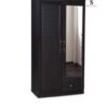 SULSHA 2 Door Wooden Wardrobe Cabinet Cupboard Engineered Wood Perfect Modern Stylish Heavy Duty With Mirror