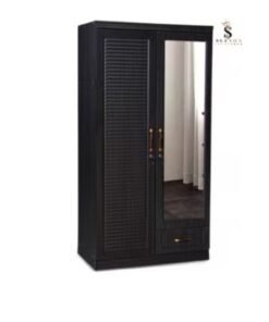 SULSHA 2 Door Wooden Wardrobe Cabinet Cupboard Engineered Wood Perfect Modern Stylish Heavy Duty With Mirror