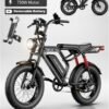Wind Horse V8 PRO Electric Bike – 750W Gear Hub Motor, 48V 16.6AH Battery, 50KM/H Speed, 45KM Range, 20-Inch Fat Tires, Dual Suspension, Shimano 7-Speed, Carbon Alloy Frame, Dual Disc Brakes