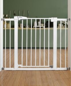 Babelio Baby Gate for Doorways and Stairs, 26''-40'' Auto Close Dog/Puppy Gate, Easy Install, Pressure Mounted, No Drilling, fits for Narrow and Wide Doorways, Safety Gate Door for Child and Pets