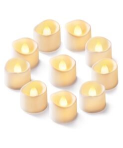 Lukadah 12-Pack Flameless LED Tea Lights Candles Battery Operated, 200+Hour Fake Electric Candles TeaLights for Votive, Aniversary, Wedding Centerpiece Table Decor, Funeral, Halloween