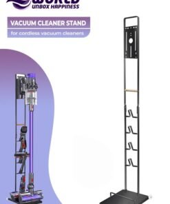 Eworld Premium Floor Docking Dyson Stand for Cordless Vacuum Cleaners with Wheels, Compatible with Dyson V15 V11 V10 V8 V7 V6 Dreame T30 T20 V12 V11 V10, No Wall Drilling, Durable Metal Holder in Sleek Black