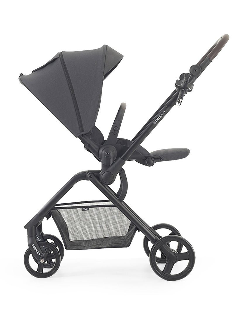 TEKNUM Lightweight Stroll - 1 Reversible Travel Baby Stroller With Large Basket - Grey