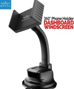 Brave 360 Degree Rotating Car Phone Holder - Adjustable Dashboard & Windshield Phone Mount, Compatible with iPhone Air, iPhone 17, 17 Pro, 17 Pro Max, 16, 15, 14, 13, 12, Samsung Galaxy 25 Ultra, 24, 23, Huawei, Xiaomi, and All Phones from 4.7 to 7 inches - Strong Suction and Secure Hold