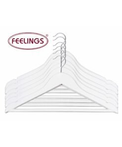 FEELINGS HANGER WOODEN 6 PCS SET WHITE