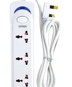 Unipower Power Strips Ex-1242 Extension Cord with 3 way Outlets with switch, Universal Plug Adapter, Charging Socket with 3 meter Extension Cord (White)
