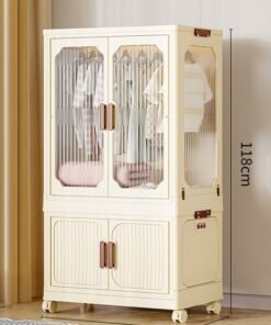 keke 2 Layers Stylish Multi-Functional Storage 1 Cabinet & 1  Wardrobe
