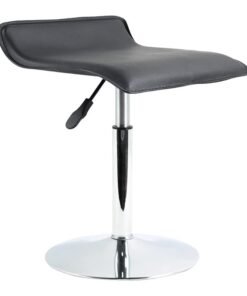 FURWOO Short Square PU Leather Swivel Shop Stool - Hight Adjustable Mini Counter Stool for Office, SPA, Salon, Task, Work - Small Black
