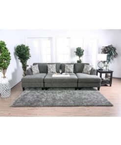 KUSTOMDECO Fabric Modular 5-Seater Sectional Sofa Bed - Customizable Sectional Sofa for Living Room, Premium Upholstery, L-Shape DesignFabric Modular 5-Seater Sectional Sofa Bed - Customizable Sectional Sofa for Living Room, Premium Upholstery, L-Shape Design