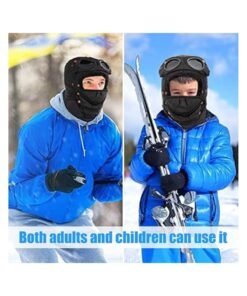 SOLARAE Winter Trapper Hat for Men, Cold Proof Keep Warm Hat, Super Warm Fleece Men's Hats with Mask Goggles, Face Cover Ear Flaps, Windproof Coldproof, Cool, for Skiing Trooper Winter Outdoor Activities - Image 3
