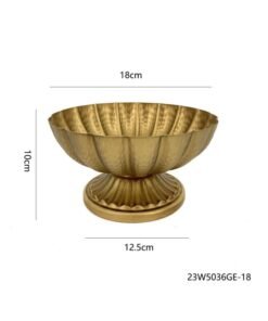 Scandinavian Accessible Luxury Golden Flower Vessel Hotel Home Decoration Ornaments Living Room Dining Table Retro Wide Mouth Flower Pot