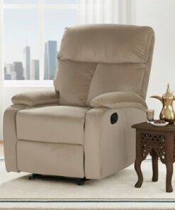 Royaloak Cooper Fabric 1-Seater Recliner, Fabric Upholstery, High Backrest, Tufting Design, Pillow Top Armrest, Pocket Springs for Extra Comfort, Sturdy Footrest, Heavy Duty Metal Support, Recliner