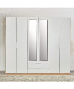 Home Box Milan 6-Door Wardrobe with 2 Drawers 59.6 x 216 x 243 cm