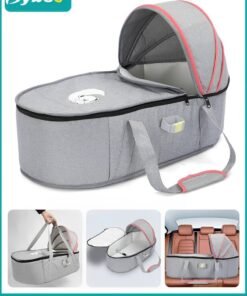 Bybeo Baby Travel Bassinet Bed, Portable Bassinet On-The-Go Baby Dome, Newborns Sleep Bassinets, Travel Baby Lounger,  Infant Carry Cot for Boys Girls With Canopy, Suitable for Car, Travel, Home