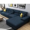 Maharat Al Bahar MAB FURNISHINGS GLFF Overstuffed Multifunction Wooden Frame Sofa Set for Luxurious Living - Blue