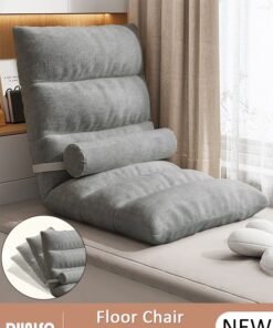 DUNISO Floor Chair, Folding Lazy Sofa with Adjustable Backrest, Padded Floor Gaming Chair with Removable Back Pillow, Back Support Floor Seat, Lightweight Lounger Chair for Meditation, Reading, Watching, Video-Gaming, Adult & Kid