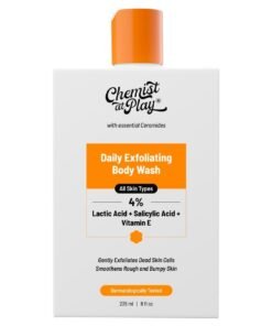 Chemist at Play Exfoliating Body Wash 236ml | 4% (Salicylic Acid, Vitamin E and Lactic Acid) | Paraben & SLS Free | Removes Tan| Prevents Dry, Rough, Bumpy Skin | Men & Women