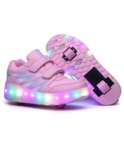 DUNISO Kids Roller Skates  with 4 Wheels,New Upgrade Skates with LED Light,Rechargeable Sport Sneaker for Boys Girls Beginner,More Balanced