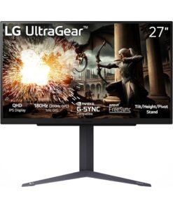 LG 27 Inch UltraGear QHD Gaming Monitor (2560 x 1440) IPS, HDMI With Response Time Upto 1ms (GTG), Refresh Rate 180Hz (Overclock to 200), AMD FreeSync, Tilt/Height/Pivot Stand, 27GS75Q Black