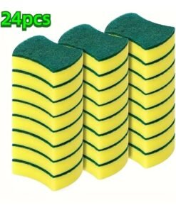 Rozino 24 PCS Sponge, Individually Wrapped, Non-Scratch Scrub Pads, Wholesale Scrubbing Sponges, Suitable for Kitchen And Home, Car, Tableware Sponges, Apartments, Hotels And Other Places