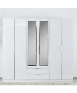 Home Box Frankfurt 6-Door Wardrobe with 2-Drawers and Mirrors